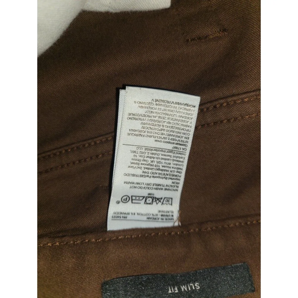 Banana Republic Traveler Pant Mens 38x32 Brown Slim Fit Stretch Chino Pants